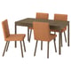 Option: TONSTAD / TONSTAD Table and 4 chairs, brown oak veneer/Bomstad golden brown brown oak effect, 55 1/8/77 1/8x33 1/2 "