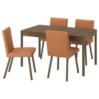 TONSTAD / TONSTAD Table and 4 chairs, brown oak veneer/Bomstad golden brown brown oak effect, 55 1/8/77 1/8x33 1/2 "