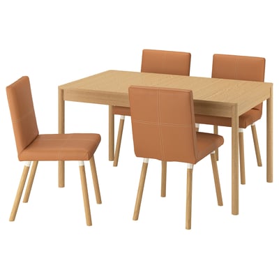 TONSTAD / TONSTAD Table and 4 chairs, oak veneer/Bomstad golden brown oak effect, 55 1/8/77 1/8x33 1/2 "