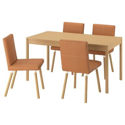 TONSTAD / TONSTAD Table and 4 chairs, oak veneer/Bomstad golden brown oak effect, 59x31 1/2 "