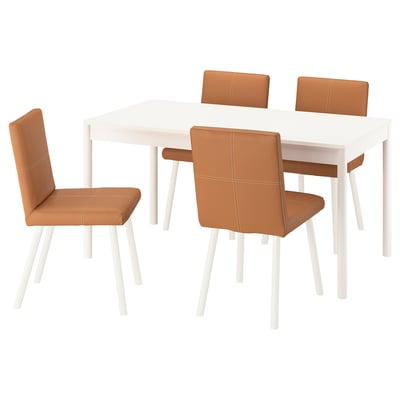 TONSTAD / TONSTAD Table and 4 chairs, off-white/Bomstad golden brown off-white, 59x31 1/2 "