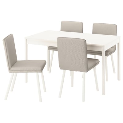 TONSTAD / TONSTAD Table and 4 chairs, off-white/Fridtuna light beige off-white, 55 1/8/77 1/8x33 1/2 "