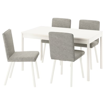 TONSTAD / TONSTAD Table and 4 chairs, off-white/Viarp beige/brown off-white, 55 1/8/77 1/8x33 1/2 "
