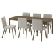 TONSTAD / TONSTAD Table and 6 chairs, brown oak veneer/Viarp beige/brown brown oak effect, 78 3/4x33 1/2 "