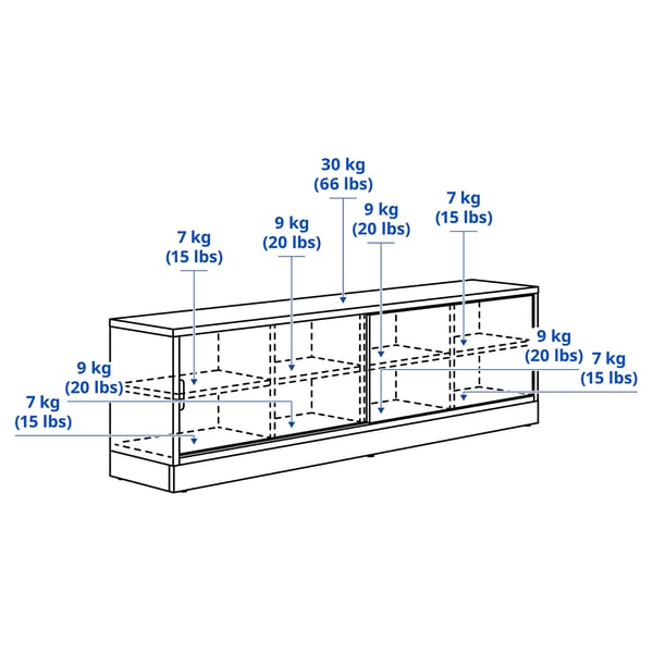 TONSTAD TV storage combination, brown stained oak veneer/clear glass, 134 5/8x18 5/8x78 7/8 "