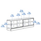 TONSTAD TV storage combination, brown stained oak veneer/clear glass, 134 5/8x18 5/8x78 7/8 "