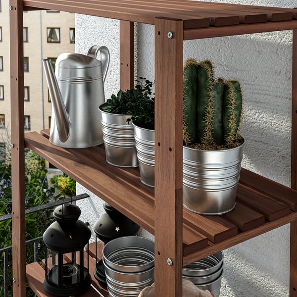 TORDH Shelving unit, outdoor, brown stained, 271/2x133/4x633/8" IKEA