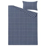 TORNTUSS Duvet cover and pillowcase(s), dark blue/check, Twin