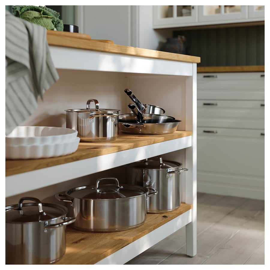 TORNVIKEN Kitchen island, off-white, oak, Length: 49 5/8" - IKEA