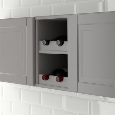 TORNVIKEN Open cabinet, gray, 9x14 5/8x15 "