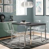 TORSBY Table, chrome plated black/marble effect ceramic, 53 1/8x33 1/2 "
