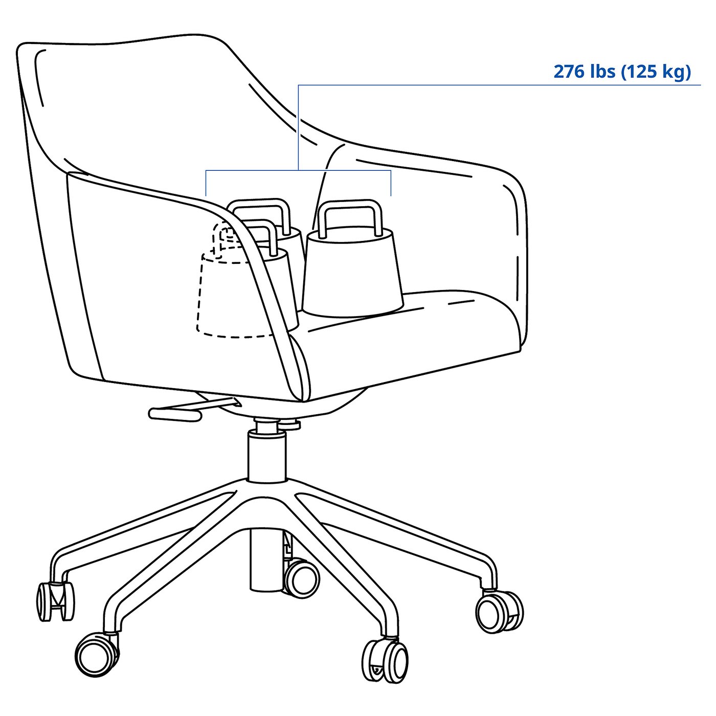 TOSSBERG / LÅNGFJÄLL conference chair, Gunnared beige/white - IKEA