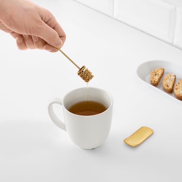 TRÅDLÖS Honey dipper and tea measure, brass IKEA