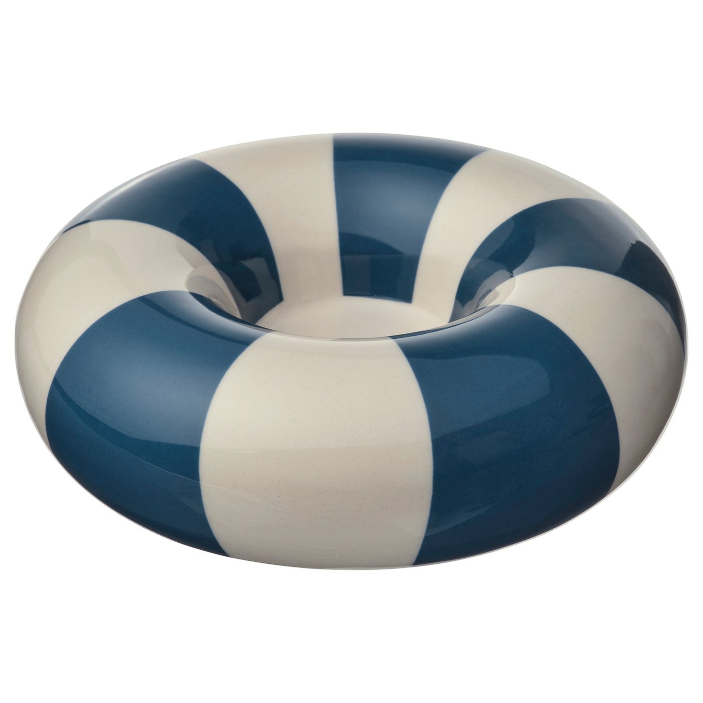 Tealight Holder, Dark Blue/White