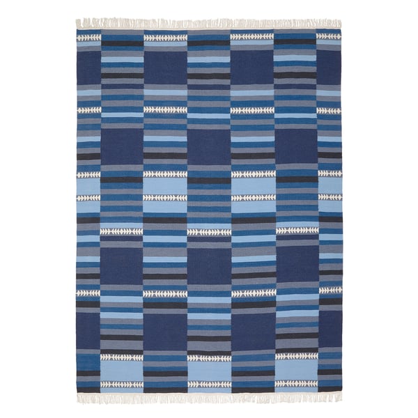 Tranget Rug Flatwoven Handmade Assorted Blue Shades Ikea