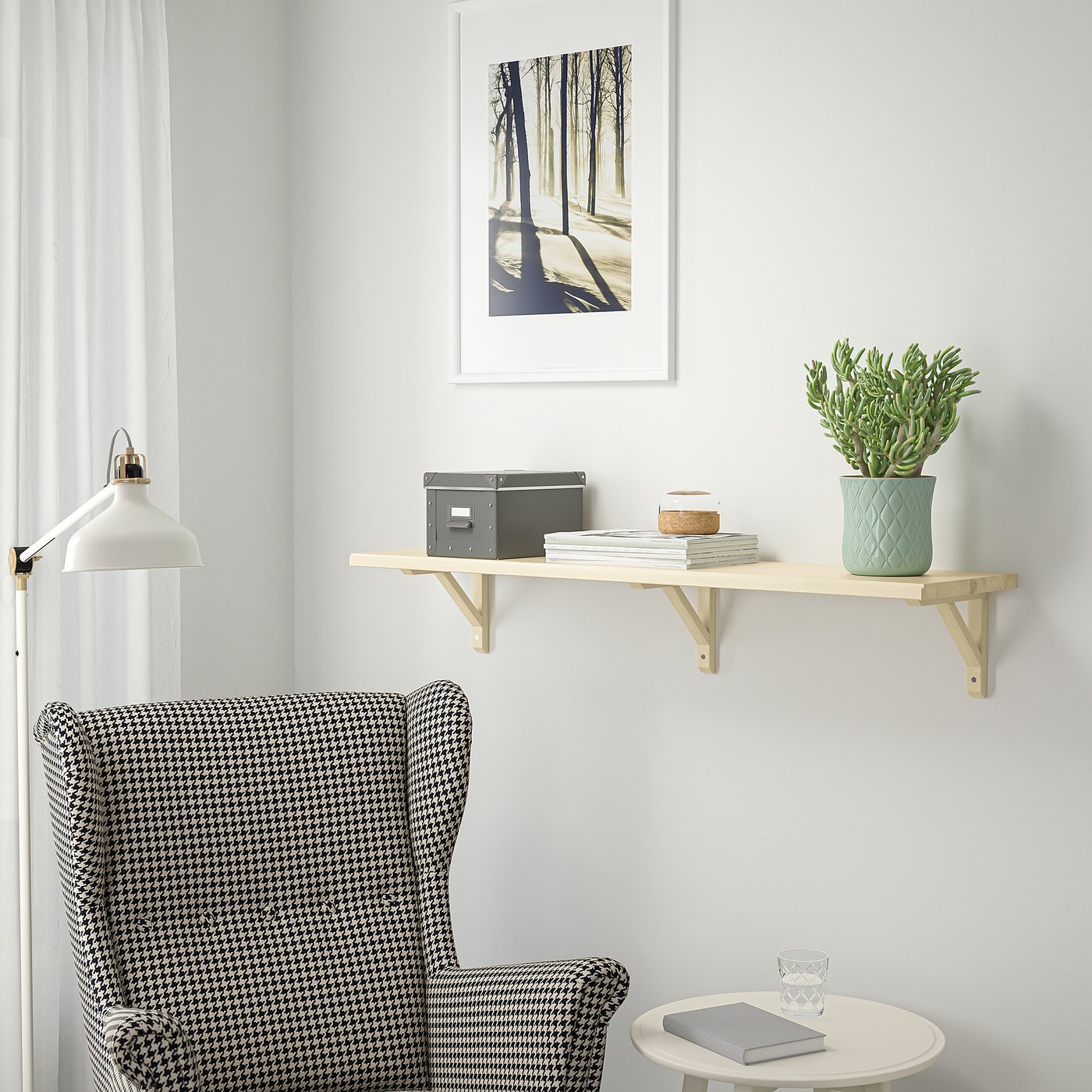 TRANHULT / SANDSHULT wall shelf, aspen, 471/4x113/4