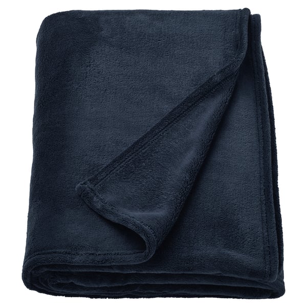 TRATTVIVA Bedspread, black-blue, Twin/Full