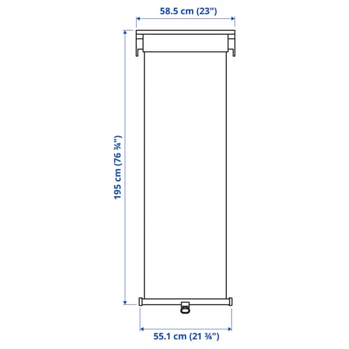 Illustration with measurements for the product: TRETUR.