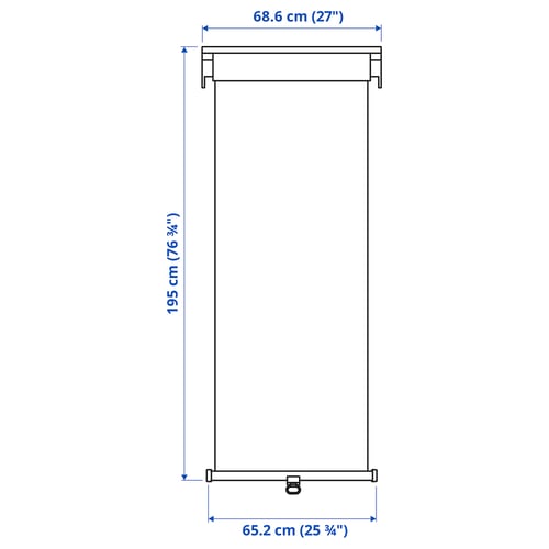 Illustration with measurements for the product: TRETUR.