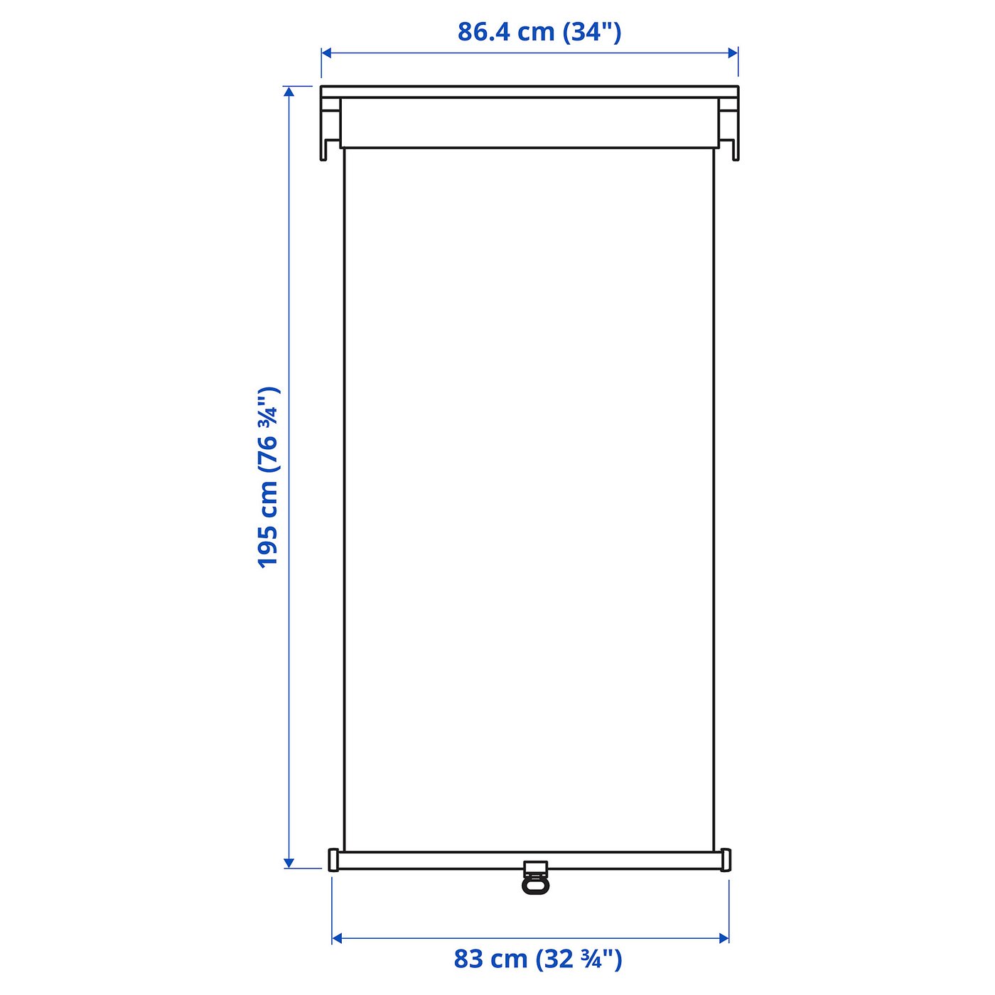 TRETUR black-out roller blind, light gray, 34x76 ¾