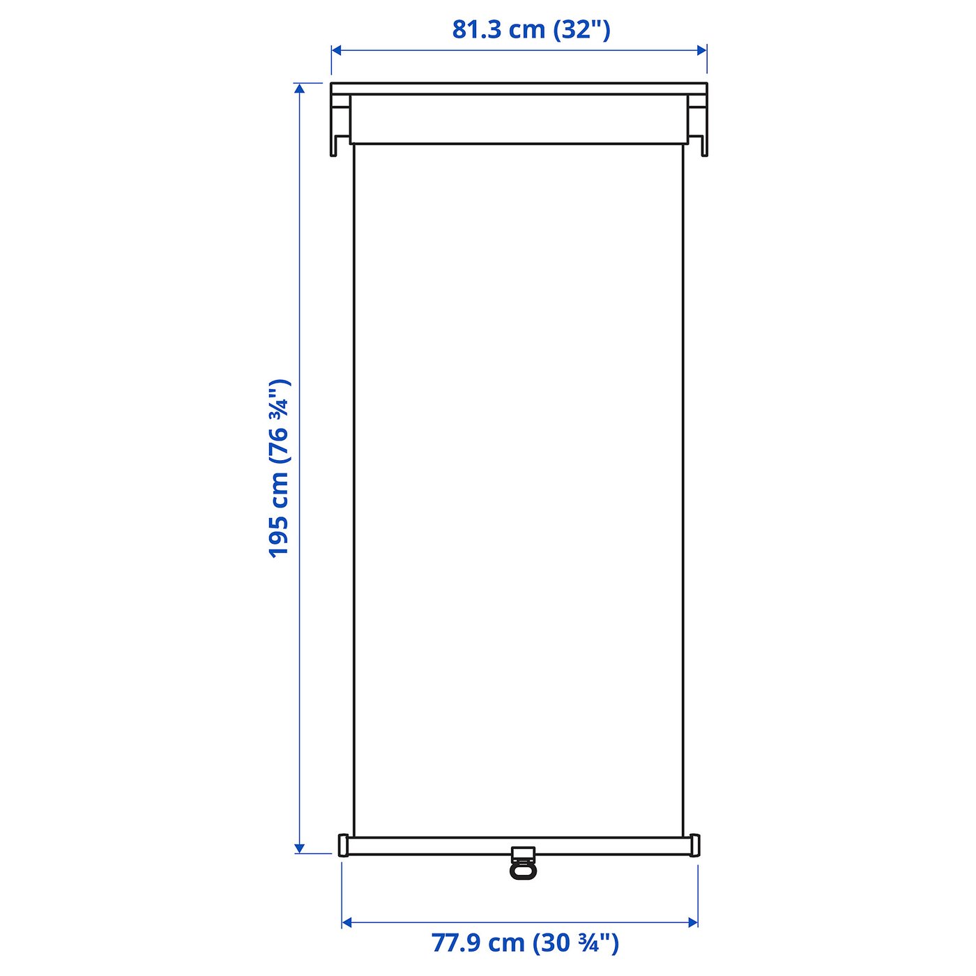 TRETUR black-out roller blind, white, 32x76 ¾
