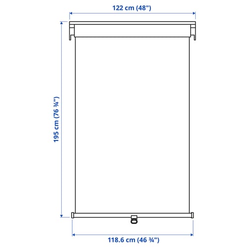 Illustration with measurements for the product: TRETUR.