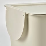 TRÖSKNING Bin with lid, light beige, 7 gallon