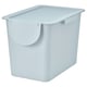 TRÖSKNING Bin with lid, light gray-blue, 7 gallon