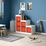 TROFAST Storage combination, white/orange, 39x17 3/8x37 "