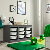 TROFAST Storage combination with boxes, gray/white, 39x17 3/8x22 "