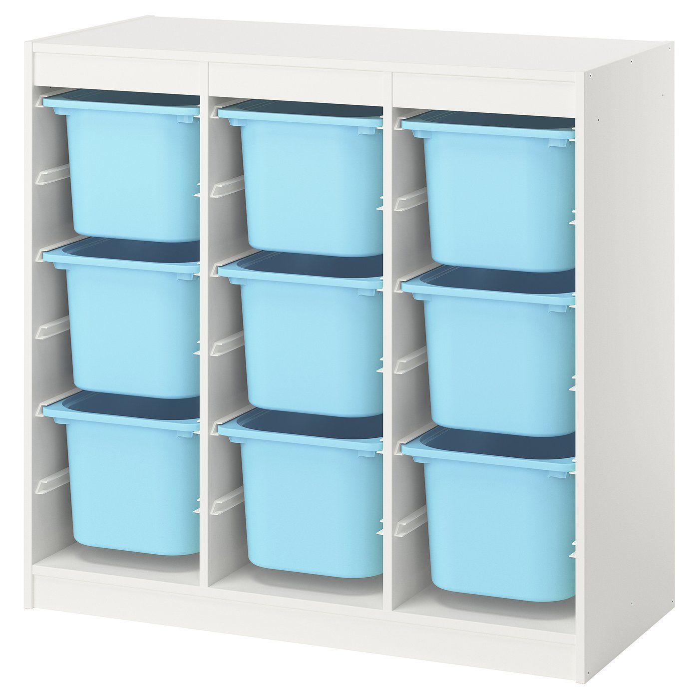 TROFAST storage combination with boxes, room divider/white light