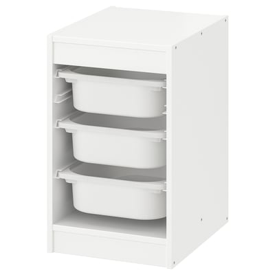 TROFAST Storage combination with boxes, white/white, 13 3/8x17 3/8x22 "