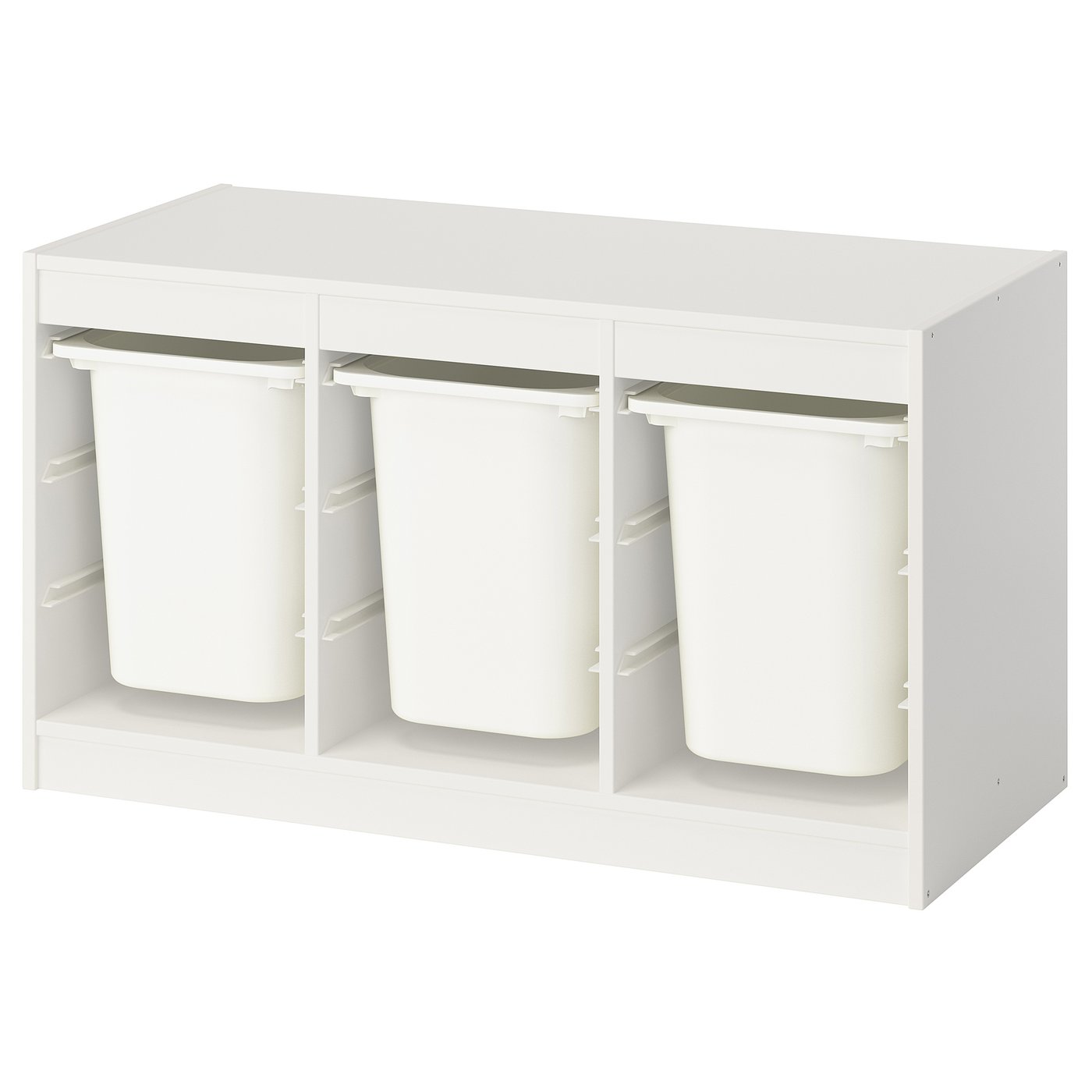TROFAST storage combination with boxes, white/white, 39x173/8x22