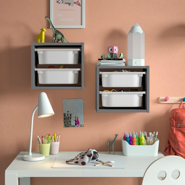 TROFAST Wall storage, gray/white, 13 3/8x8 1/4x11 3/4 "