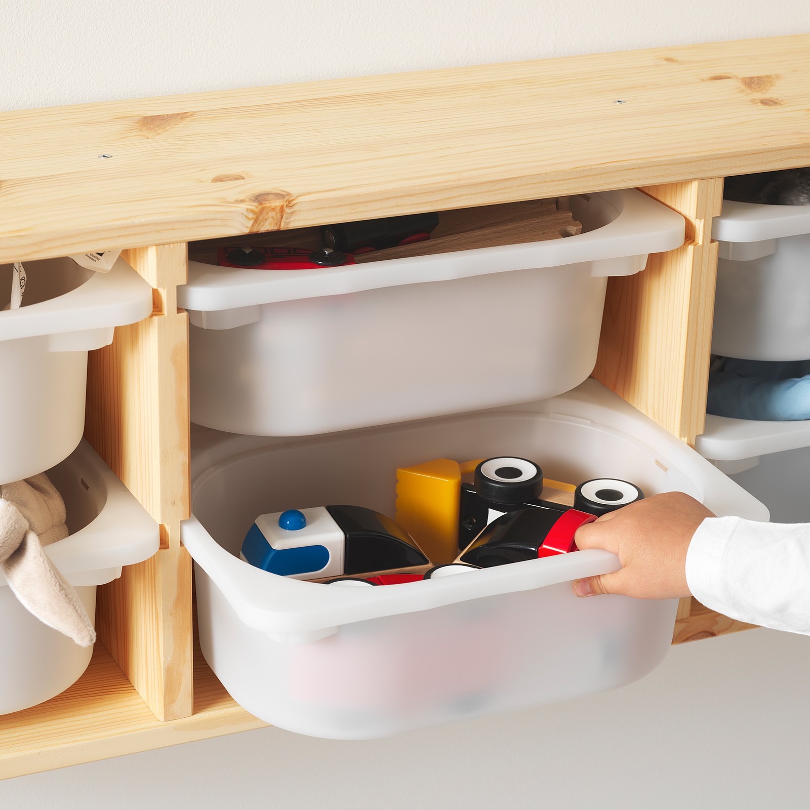 TROFAST Wall storage, pine light white stained pine, white, 36 5/8x8 1