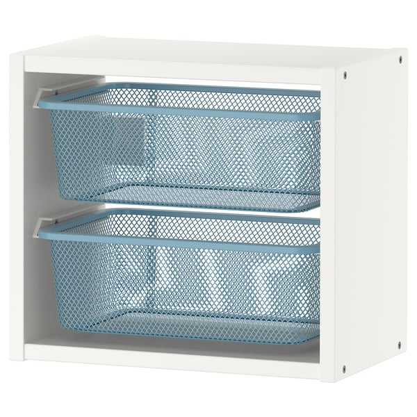 TROFAST Wall storage, white/gray-blue, 13 3/8x8 1/4x11 3/4 "