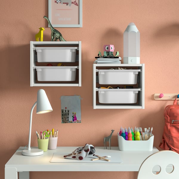 TROFAST Wall storage, white/white, 13 3/8x8 1/4x11 3/4 "