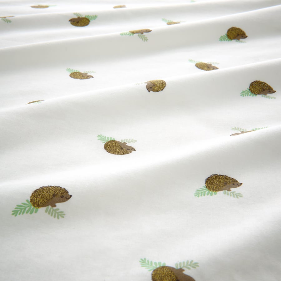 TROLLDOM crib fitted sheet, hedgehog pattern/white, 28x52" IKEA