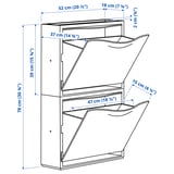 TRONES Shoe/storage cabinet, white, 20 1/2x7 1/8x15 3/8 "