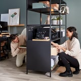 TROTTEN Cab w sliding doors/noticeboard, anthracite, 31 1/2x70 7/8 "