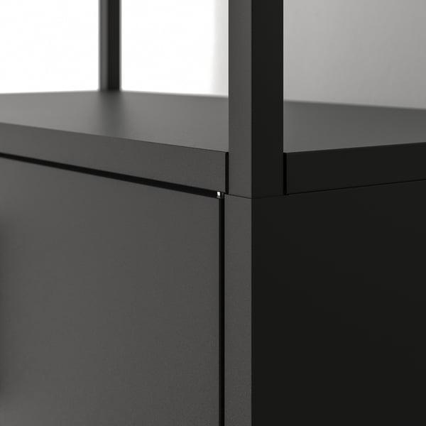 TROTTEN Armoire avec portes, anthracite, 70x110 cm - IKEA