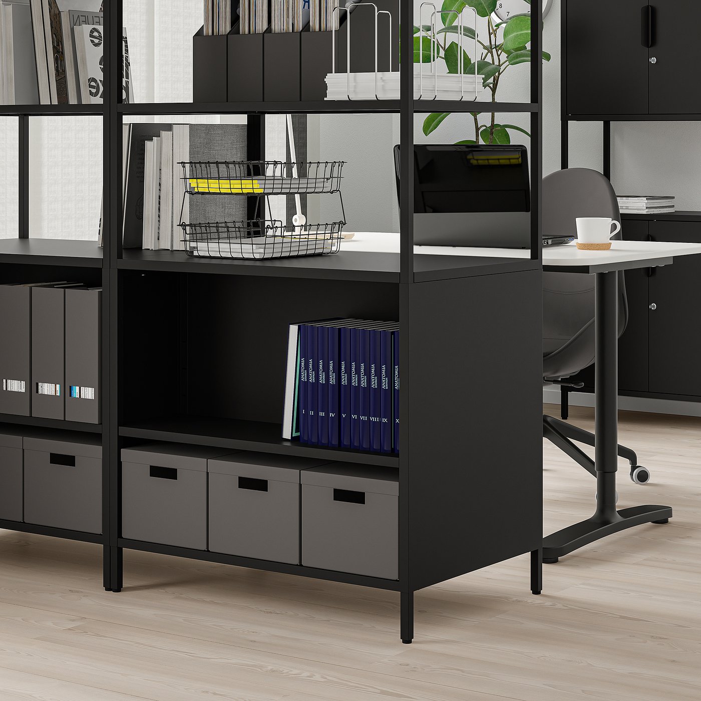 TROTTEN cabinet with sliding doors, anthracite, 311/2x215/8x707/8