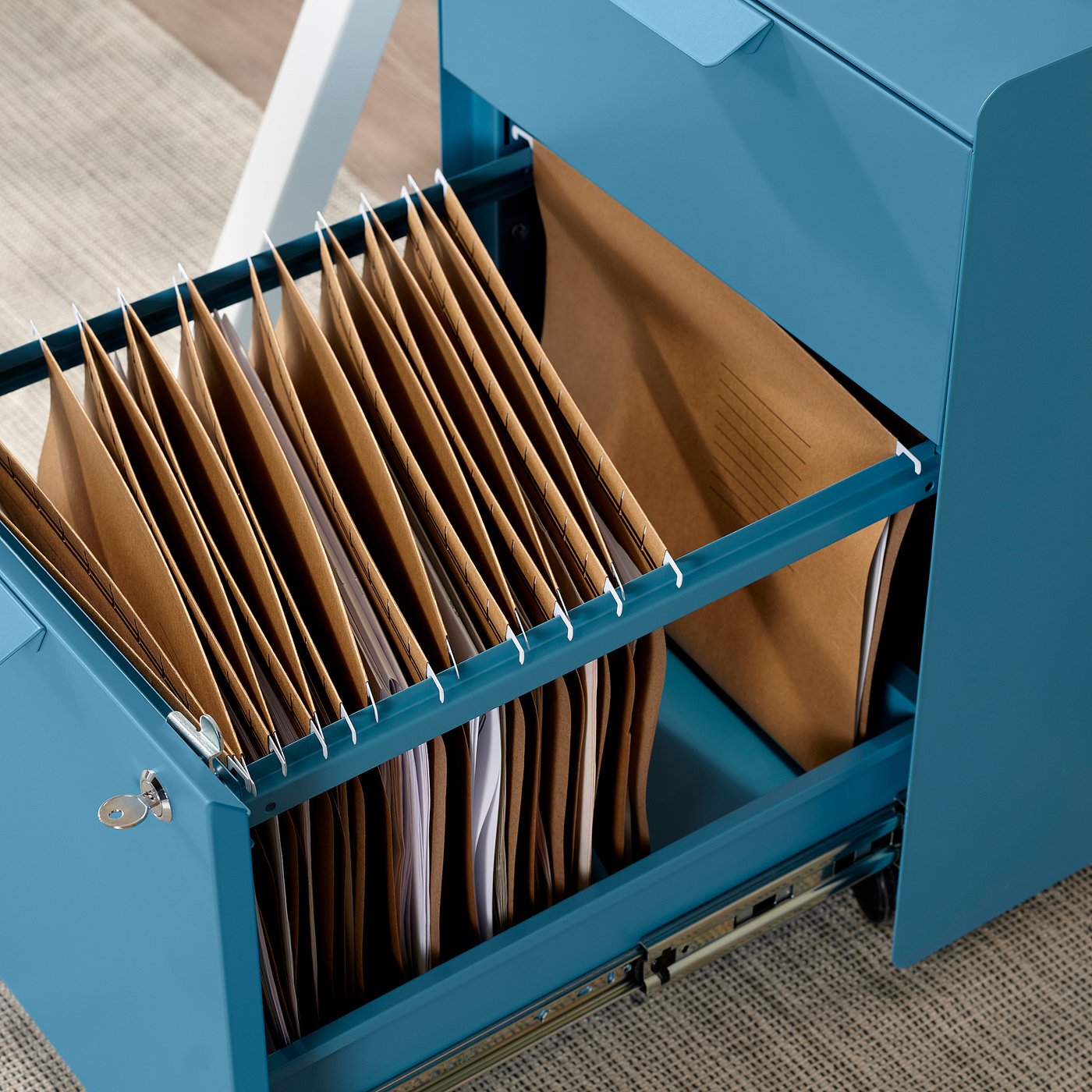 TROTTEN drawer unit w 2 drawers on casters, blue - IKEA