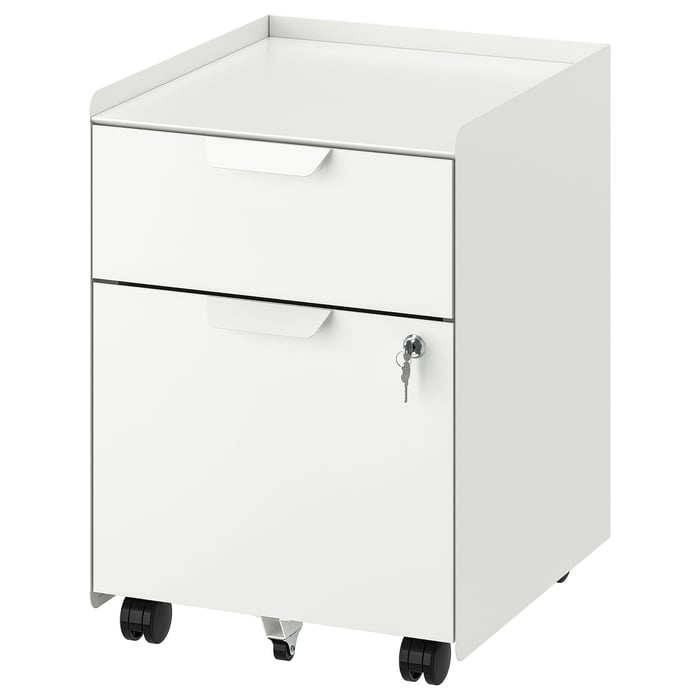 TROTTEN drawer unit w 2 drawers on casters, white IKEA