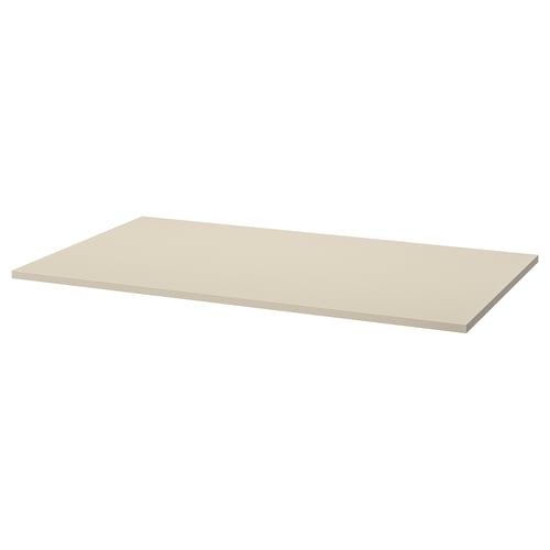 A TROTTEN beige rectangular shelf made of melamine and particleboard.