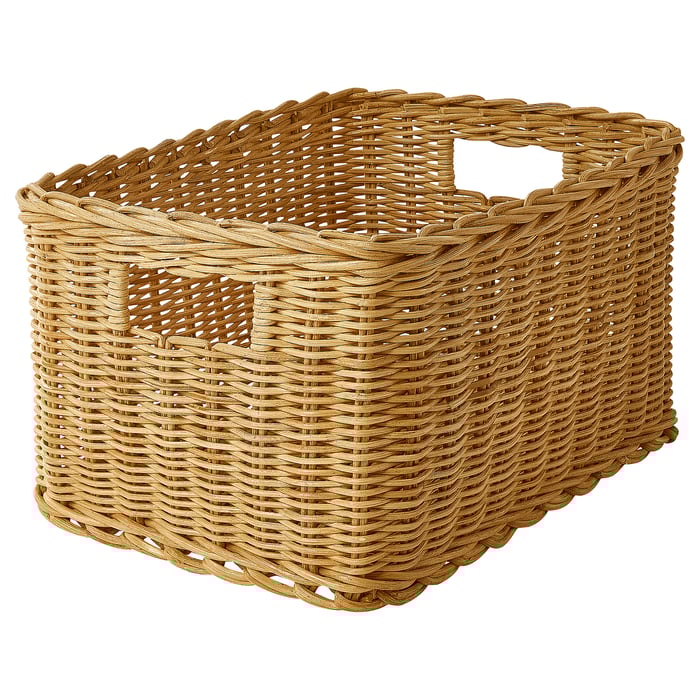 TRUMMIS basket, handmade rattan, 9 ¾x13 ¾x7 ¾" IKEA