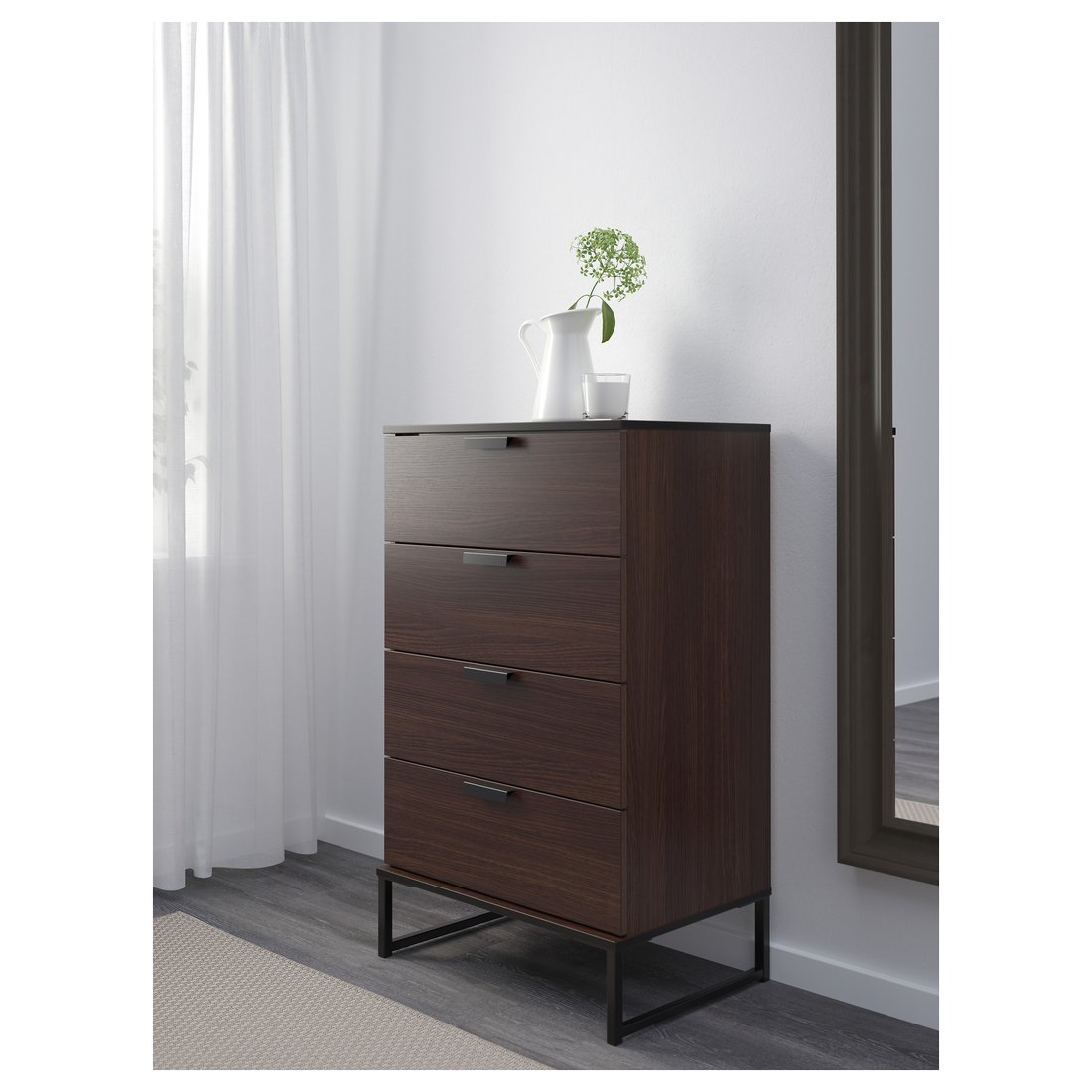 TRYSIL 4drawer chest, dark brown, 23 5/8x39" IKEA