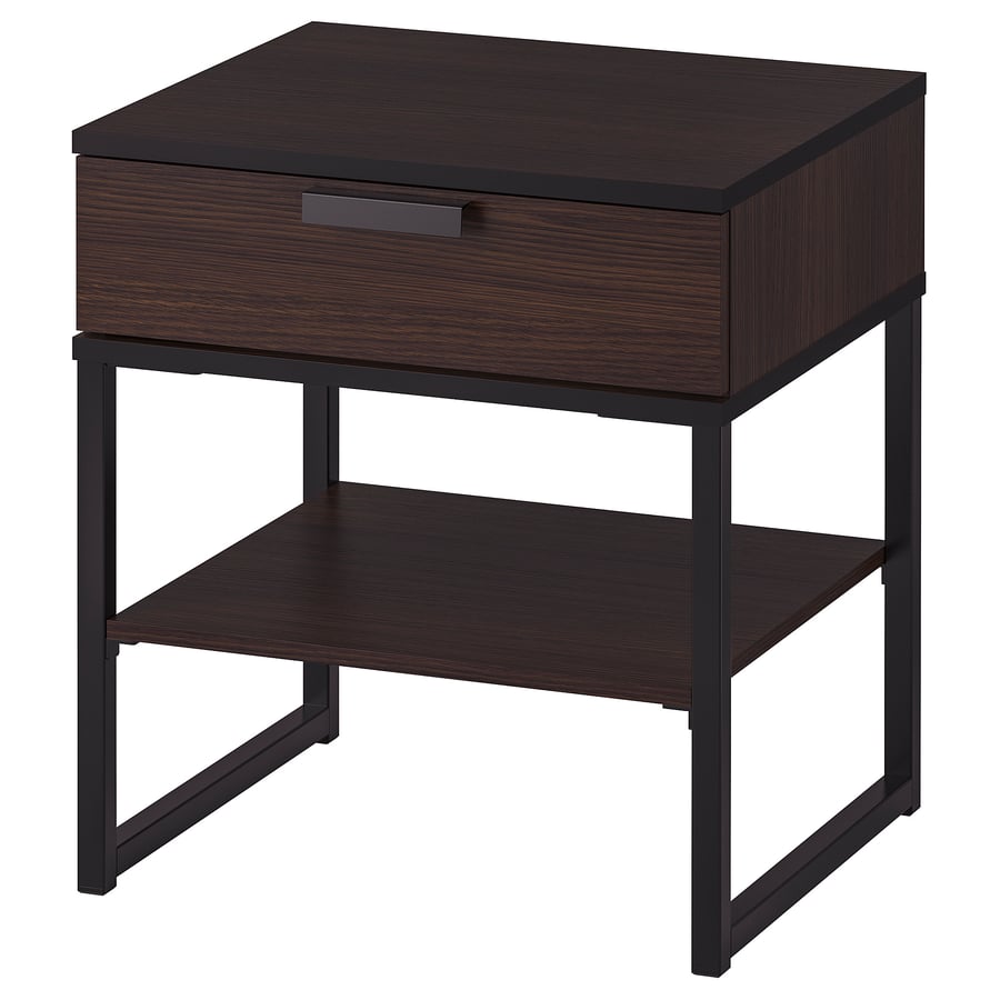 TRYSIL Nightstand, dark brown, black, 17 3/4x15 3/4" IKEA