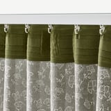 TRYSTÄVMAL Curtains, 1 pair, green/white floral pattern/with heading tape, 57x98 "