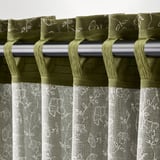 TRYSTÄVMAL Curtains, 1 pair, green/white floral pattern/with heading tape, 57x98 "